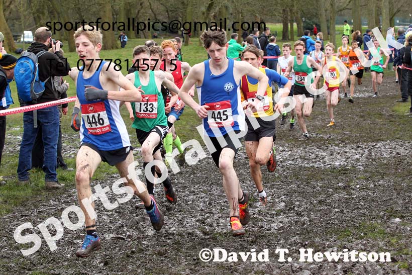 Junior boys, 2020 New Balance English Schools Champs., Sefton Park, Liverpool. Photo: David T. Hewitson/Sports for All Pics